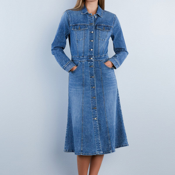 Women's Amelie Denim Maxi Dress – Wash Lab – washlabshop