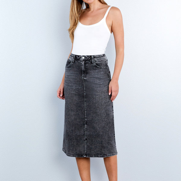 スカート musinsastandardwoman Women's Denim Maxi Skirt Washed Black M MUSINSA | MUSINSA STANDARD WOMAN Women's Denim Maxi Skirt