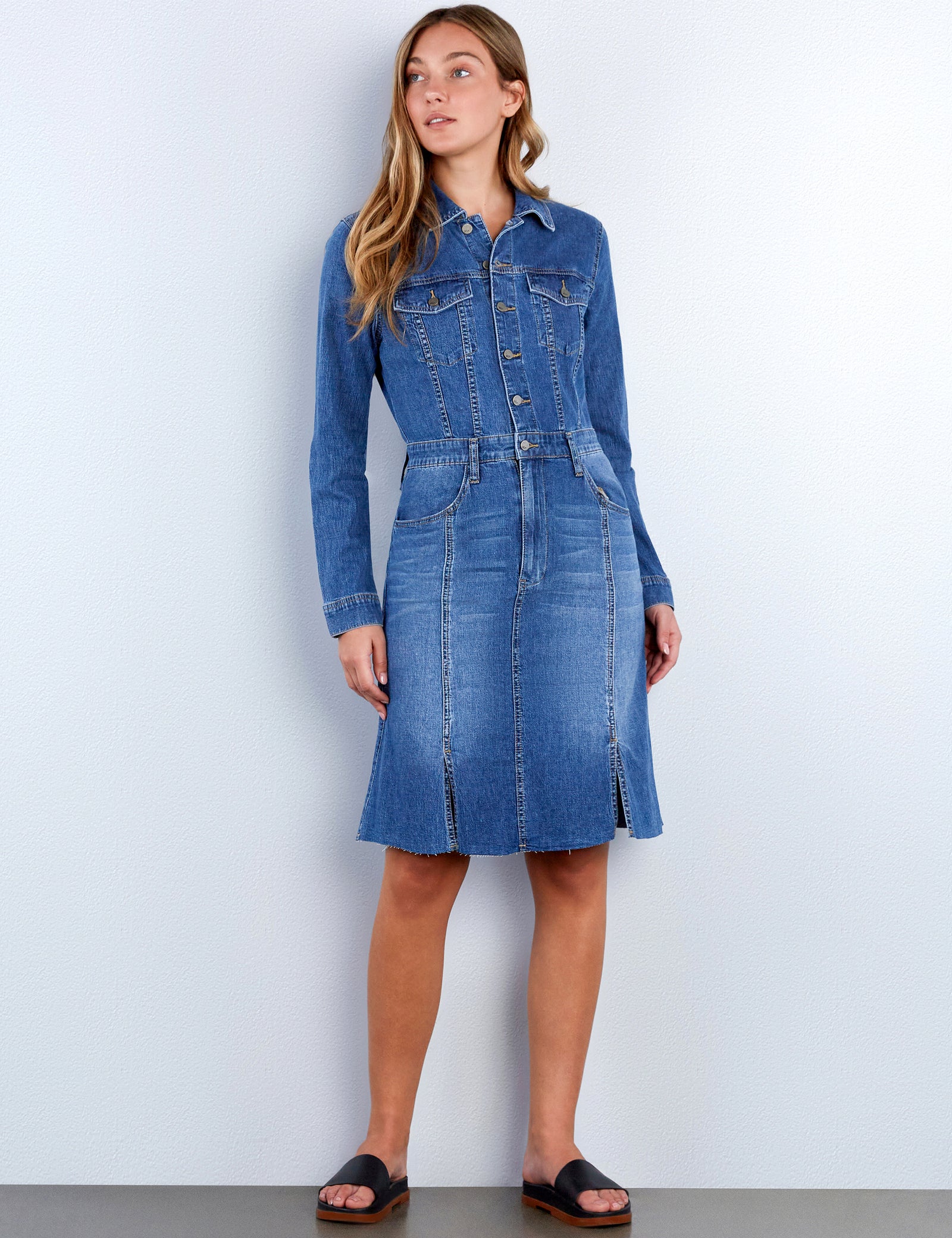 Women's Sway Denim Shirtdress – Wash Lab – washlabshop