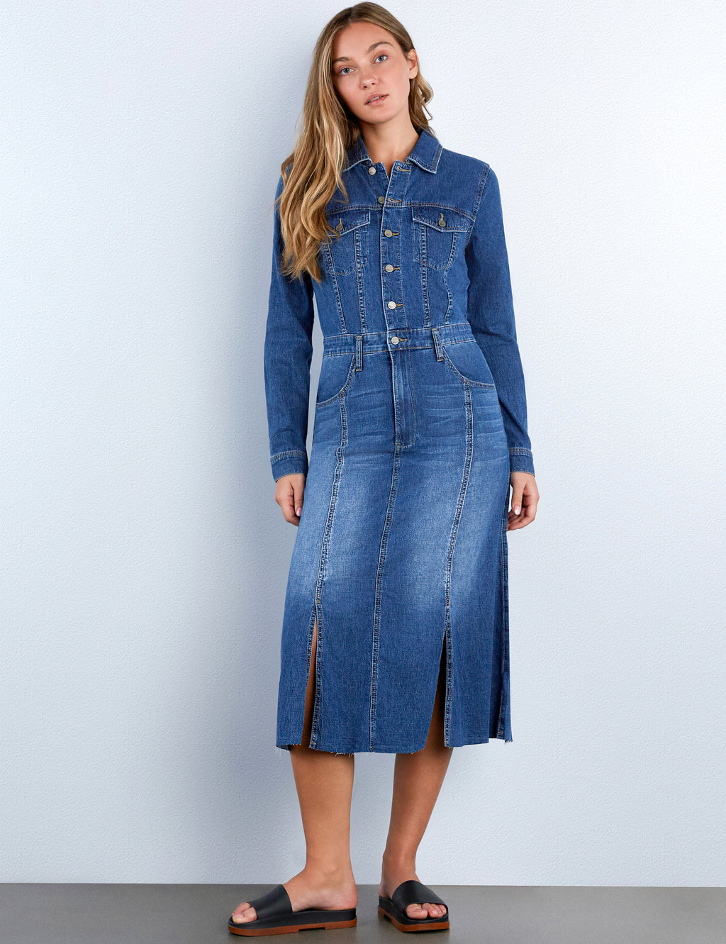 Women's Sway Denim Maxi Shirtdress – Wash Lab – washlabshop