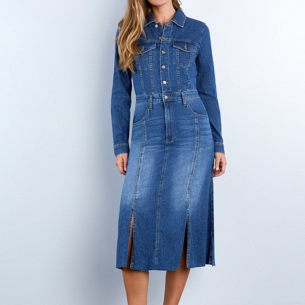 Women's Sway Denim Maxi Shirtdress – Wash Lab – washlabshop