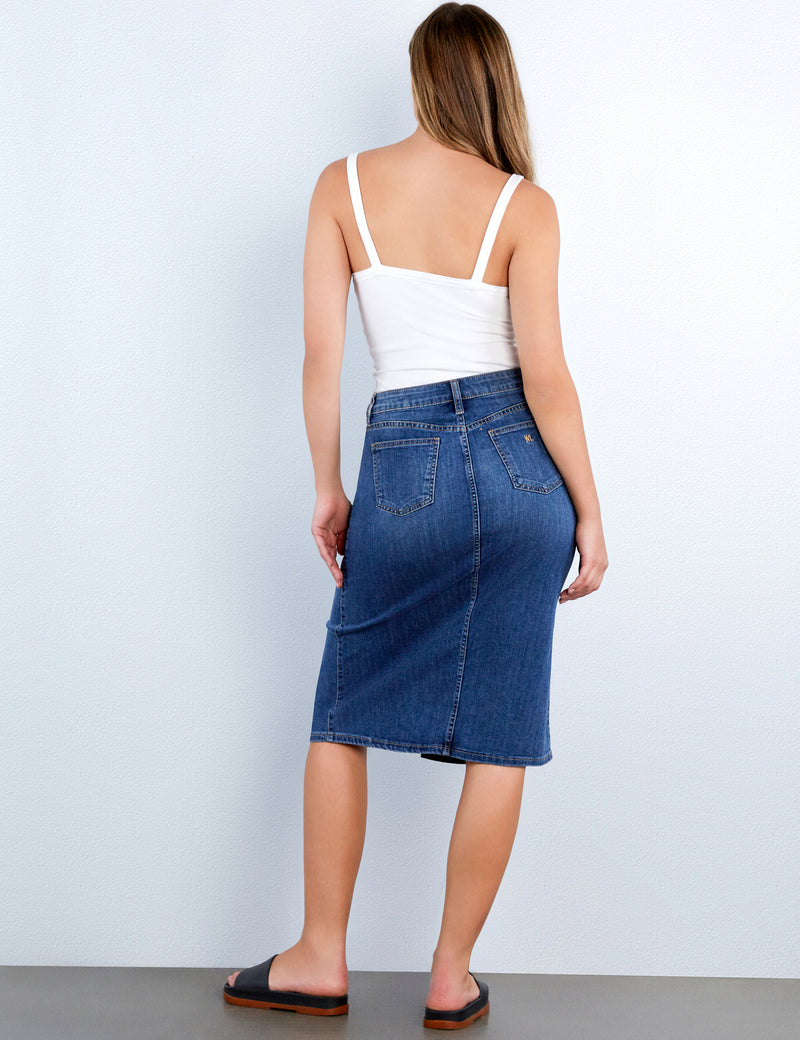 Rory Button Front Denim Skirt