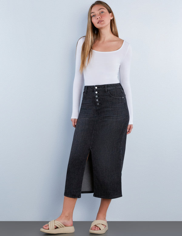 All Good Denim Maxi Skirt