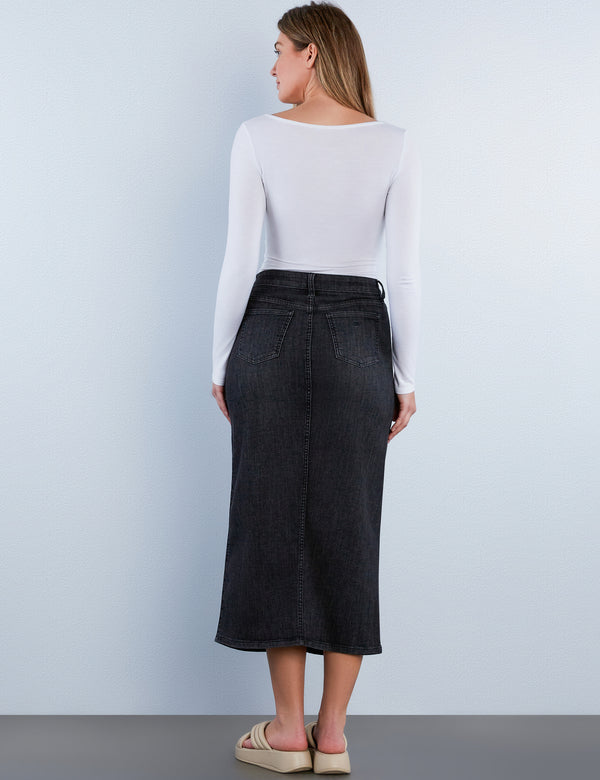 All Good Denim Maxi Skirt