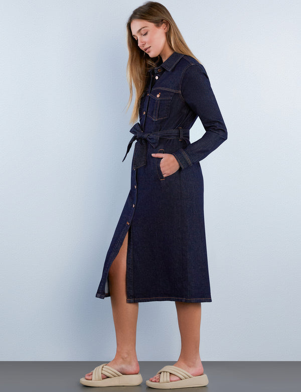 Allura Denim Maxi Shirtdress