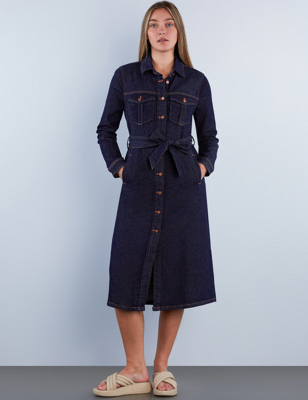 Allura Denim Maxi Shirtdress