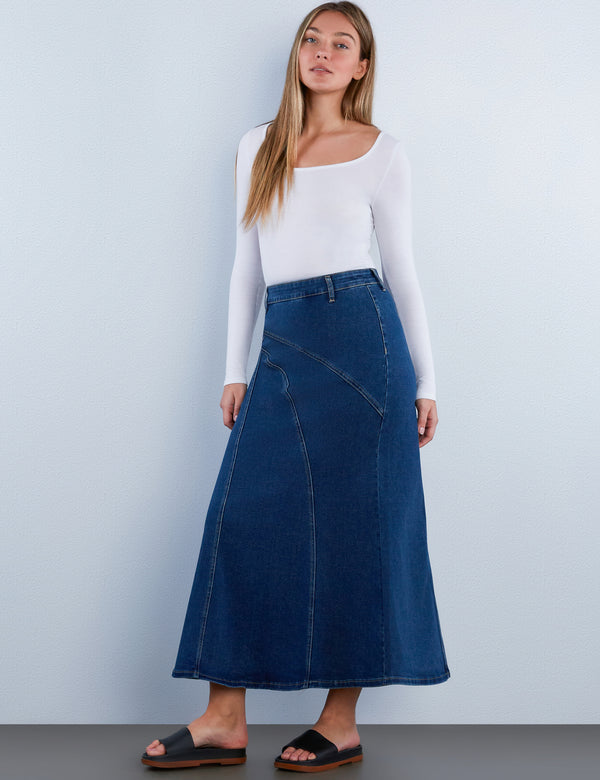 Desi Denim Midi Skirt