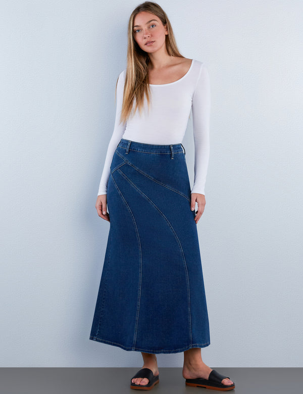 Desi Denim Midi Skirt