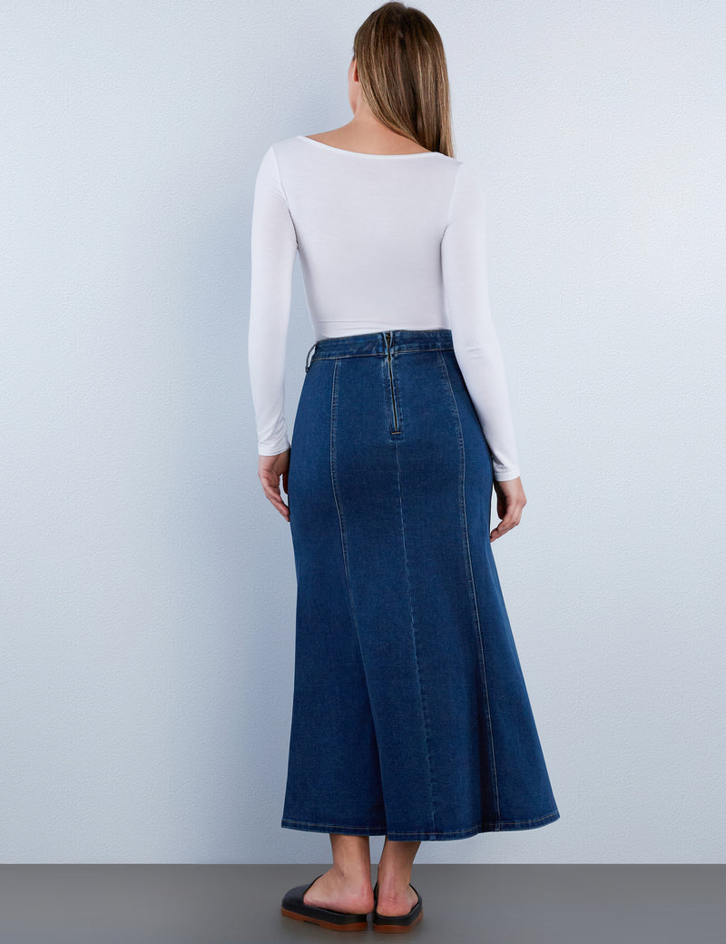 Desi Denim Midi Skirt