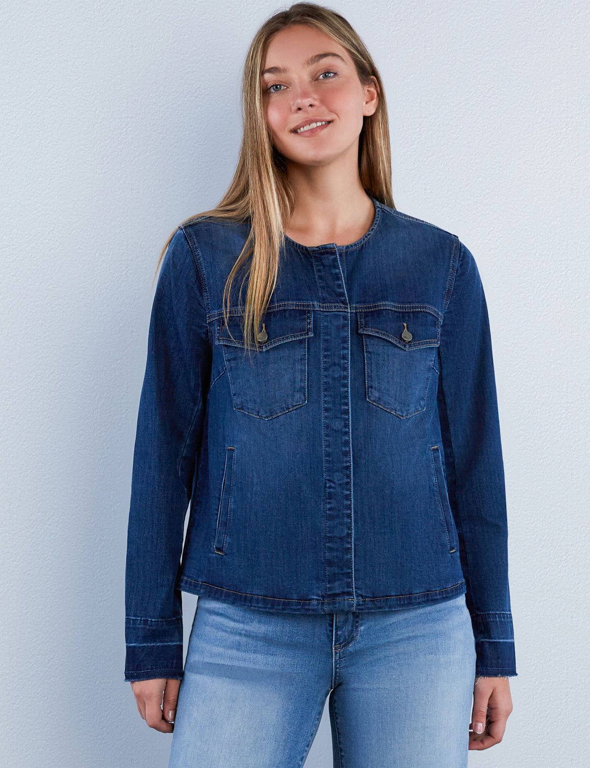 WASH HOODIE デニムトップス MISS MOLY Women's Hooded Jean Jacket Drawstring Layered