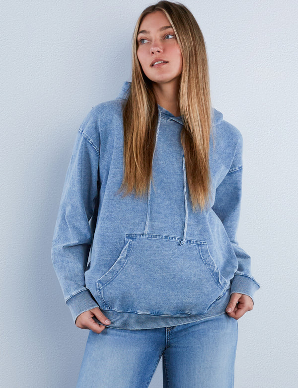 Knit Denim Sweatshirt