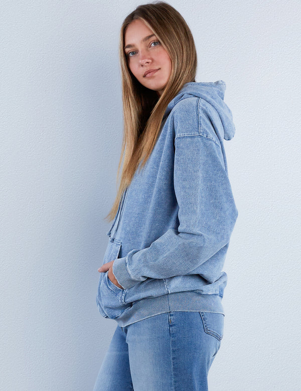 Knit Denim Sweatshirt