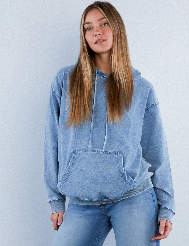Knit Denim Sweatshirt