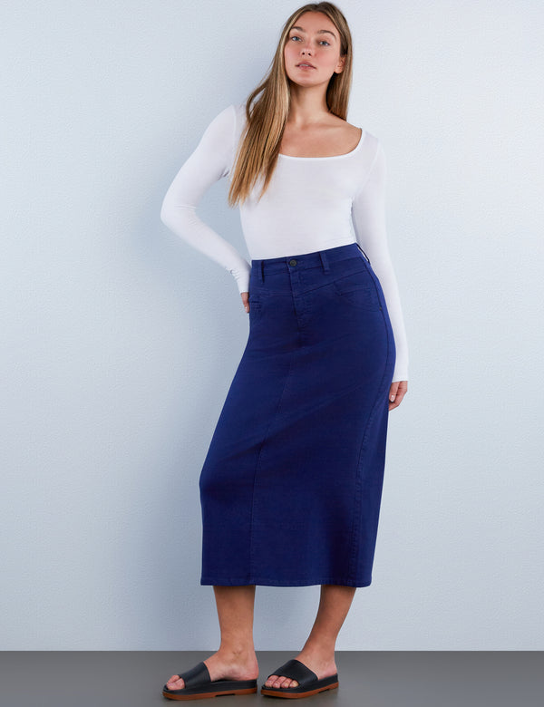 Lilou Denim Midi Skirt