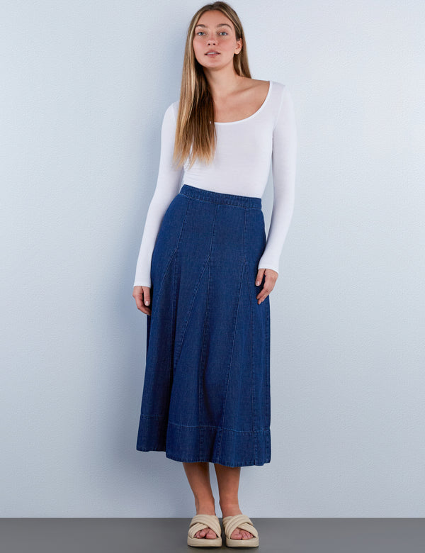 Brilliant Denim Maxi Skirt
