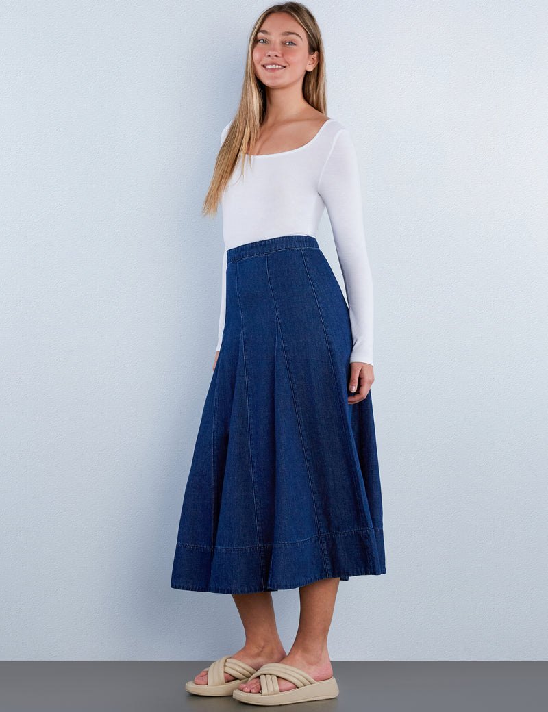 Brilliant Denim Maxi Skirt
