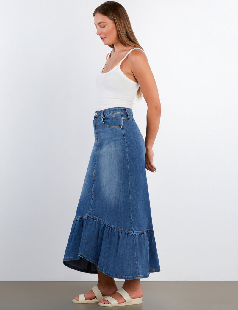 Feeling Good Denim Maxi Skirt