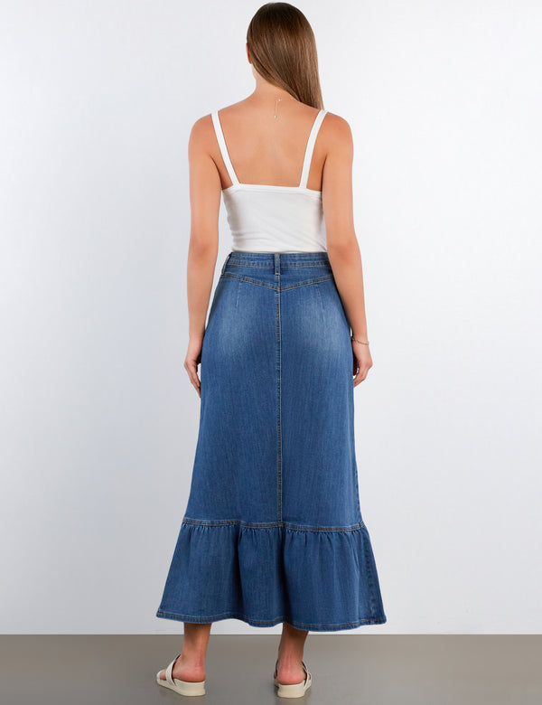 Feeling Good Denim Maxi Skirt