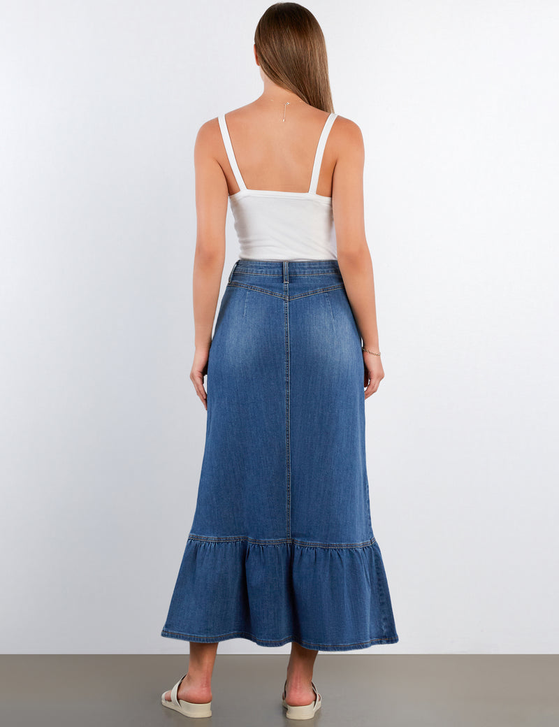 Feeling Good Denim Maxi Skirt