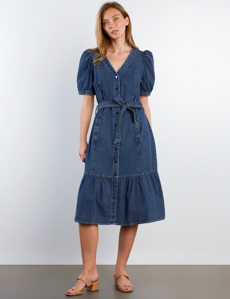 Sweetheart Denim Maxi Dress Dusk Blue / XS