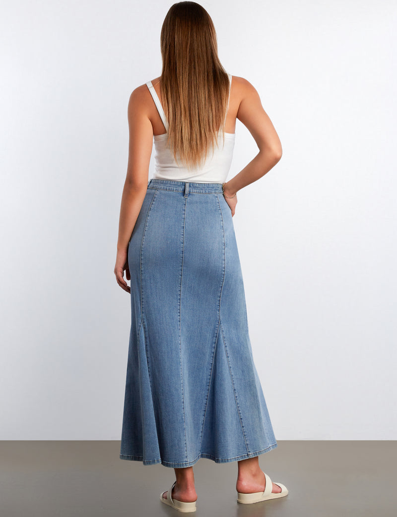 My Queen Denim Maxi Skirt – washlabshop