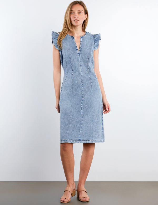 wash lab denim midi dress Kitten Denim Midi Dress Kitten Blue / XL