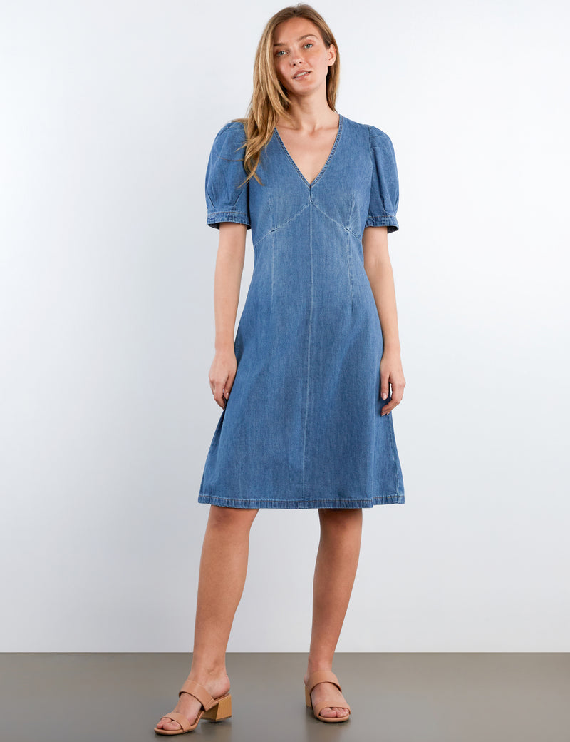 Blossom Denim Dress Malibu Blue / L
