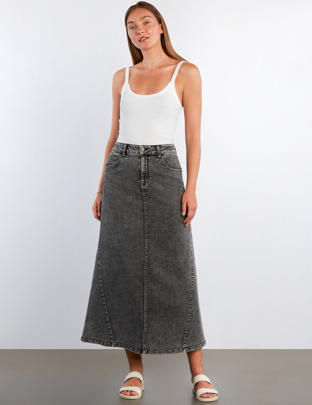 Relaxed Denim Maxi Skirt – washlabshop