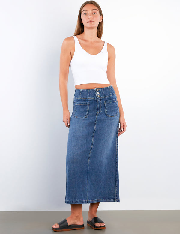 Women's Norah Denim Maxi Skirt – Wash Lab – washlabshop