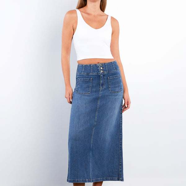 Women's Norah Denim Maxi Skirt – Wash Lab – washlabshop