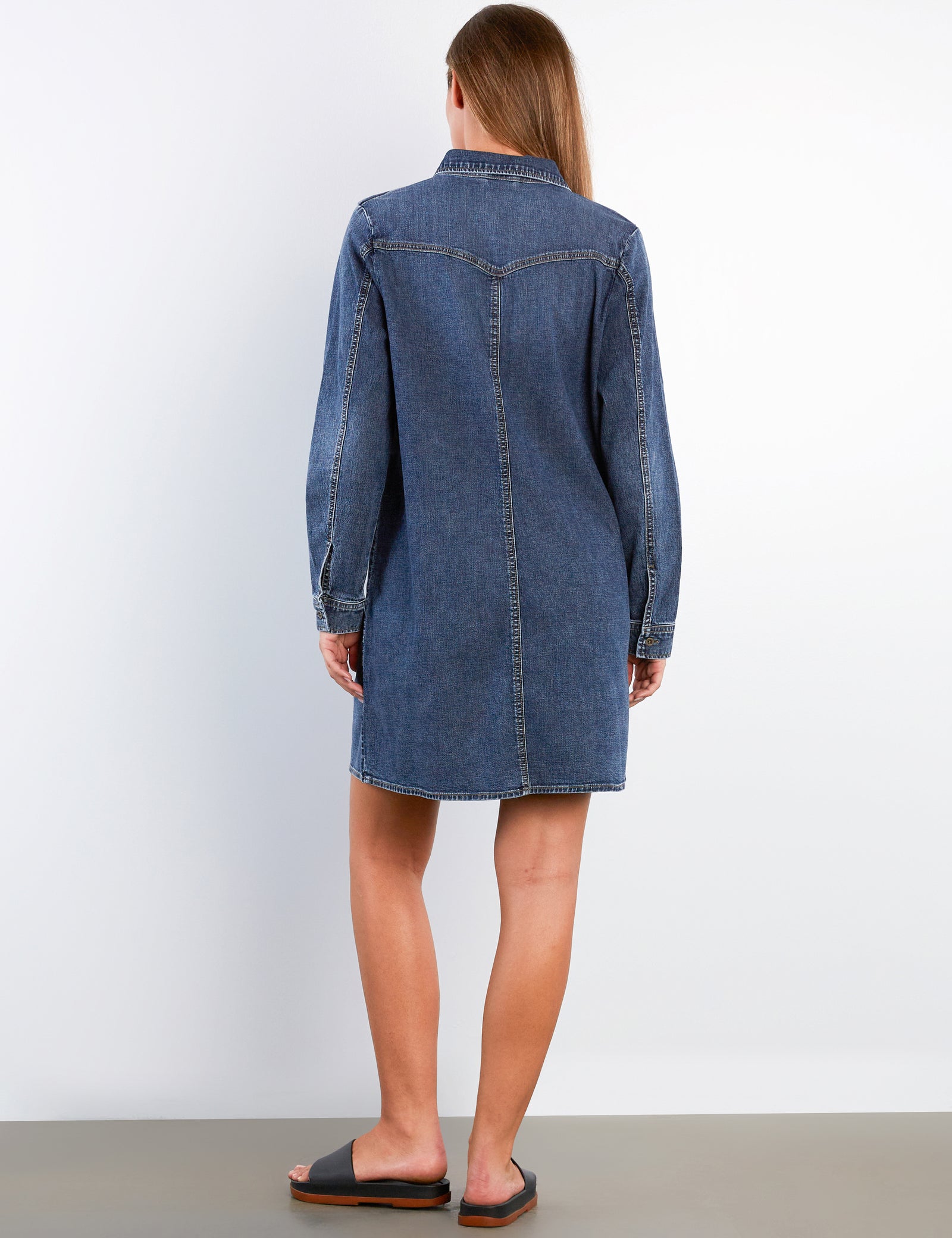 white christmas dresses Women's Lovely Denim Dress – Wash Lab – washlabshop