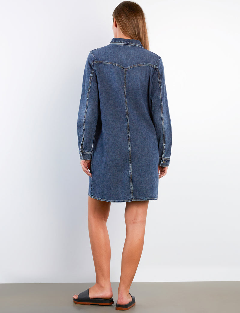 Women's Lovely Denim Dress – Wash Lab Petal Denim / L Women's Lovely Denim Dress – Wash Lab Petal Denim / L