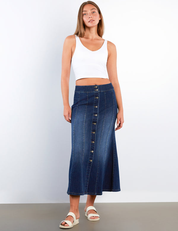 Women's Tulip Denim Maxi Skirt – Wash Lab – washlabshop