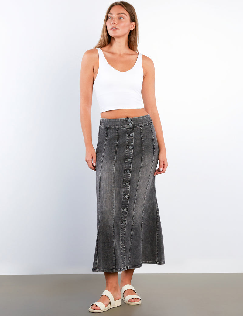 Women's Tulip Denim Maxi Skirt – Wash Lab – washlabshop