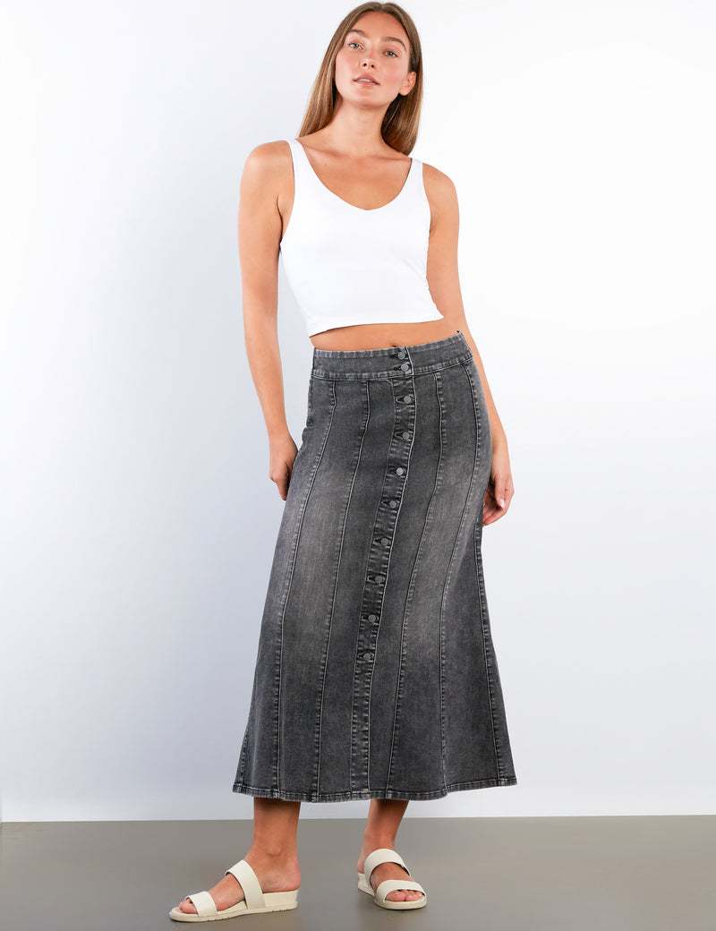 Women's Tulip Denim Maxi Skirt – Wash Lab – washlabshop