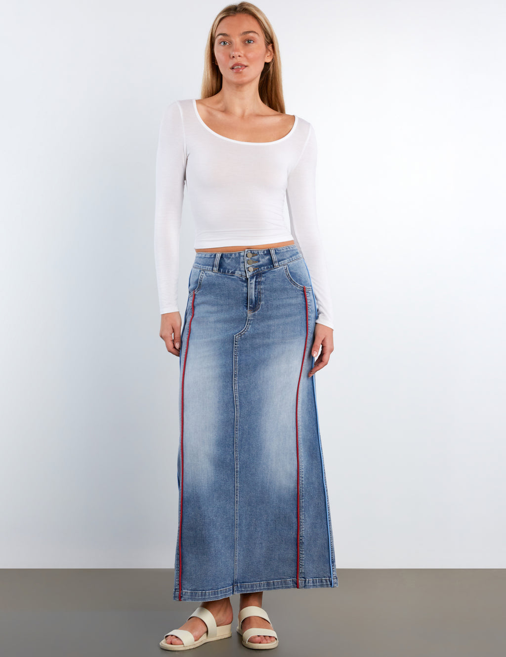 Side Piping Maxi Skirt – washlabshop