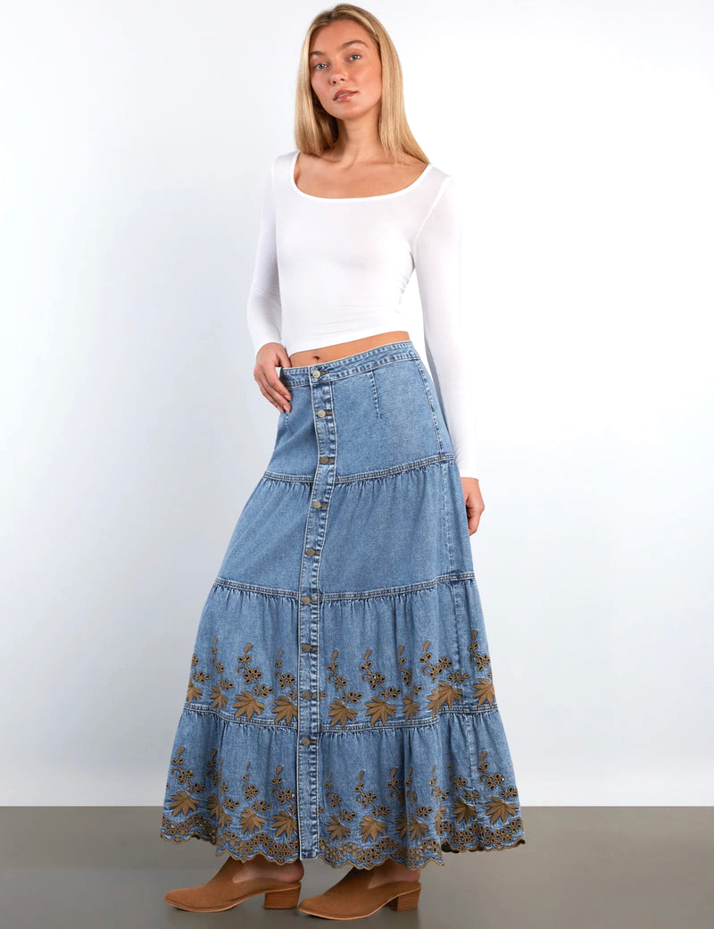 Denim Layered Skirt – washlabshop