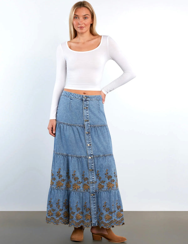 Denim Layered Skirt – washlabshop
