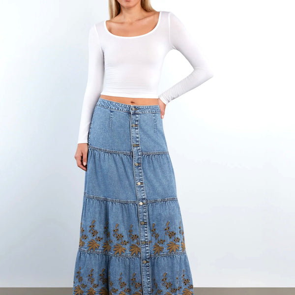 Denim Layered Skirt – washlabshop