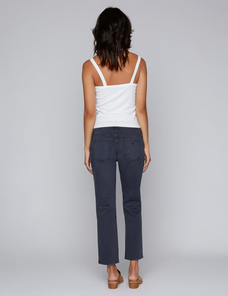 No Frills Cool-Girl Boyfriend Jeans Charcoal Back View