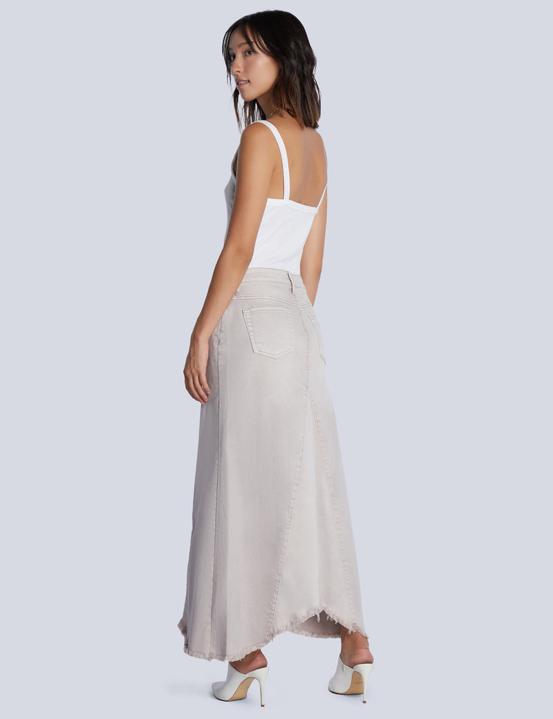 Selma Maxi Skirt in Almond Back View