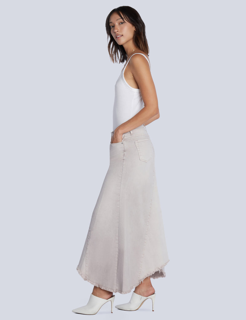Selma Maxi Skirt in Almond Side View